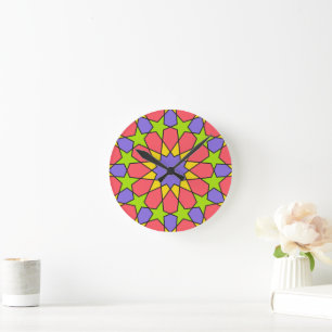 Sunset Twilight Moroccan Mosaic Rund Klocka