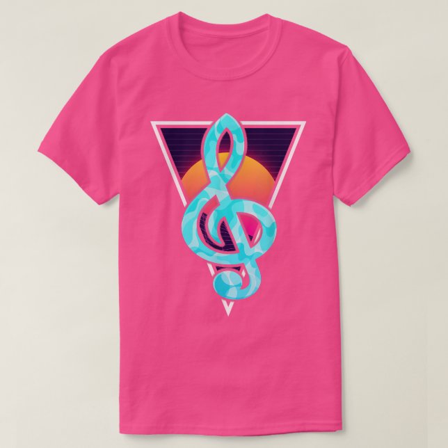 Sunset Vaporwave Synthwave 80s Art Music Älskare T Shirt (Design framsida)