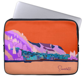 Sunset Varenna Como Italien Illustration Travel Laptop Fodral