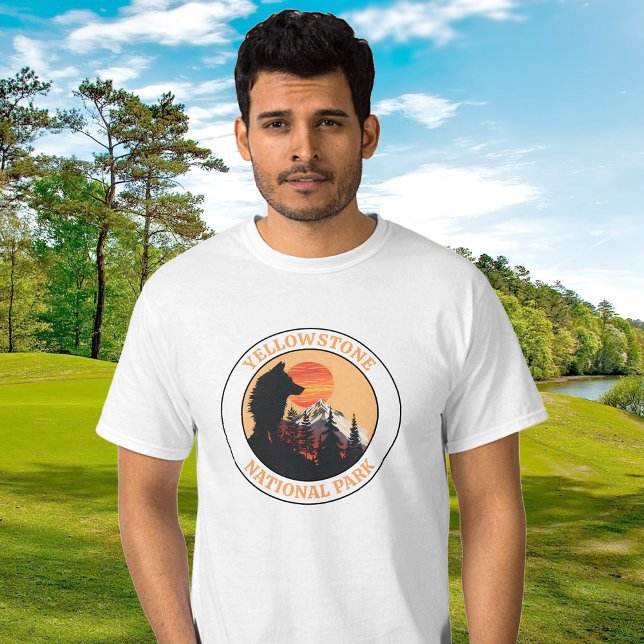 Sunset Varg Art, Yellowstone National Park, Circle T Shirt (Skapare uppladdad)