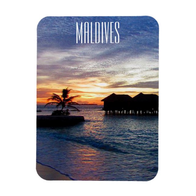sunset vatten bungalows maldives magnet (Vertikal)