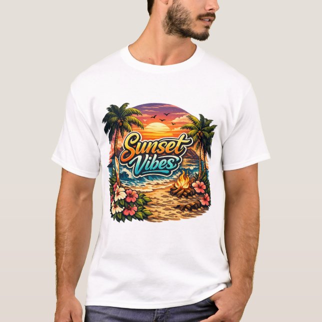 sunset vibes t shirt for all ages (Framsida)