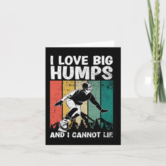 Sunset Vintage Snowboarding Snowboarder Kort (Framsida)