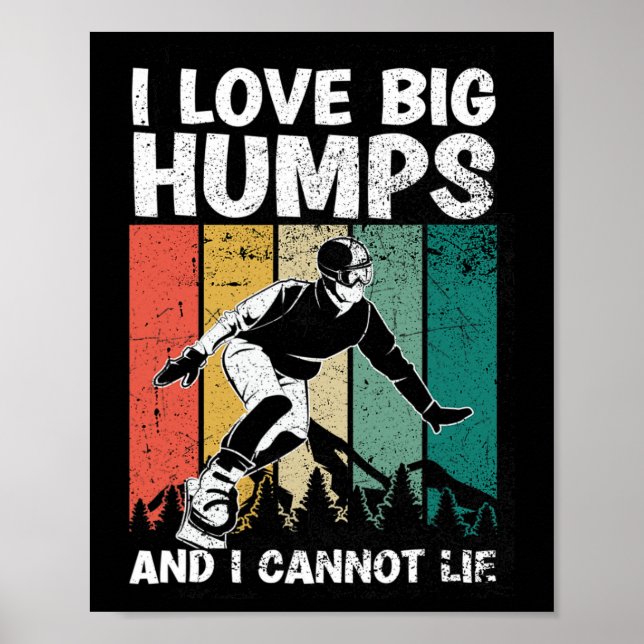 Sunset Vintage Snowboarding Snowboarder Poster (Framsidan)
