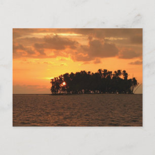 Sunset, W Coco Banderos, Kuna Yala, Panama Vykort