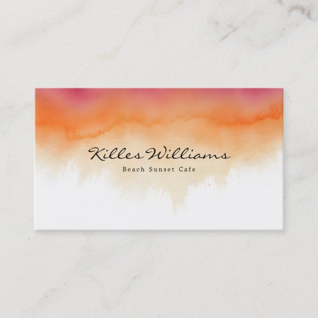 Sunset Watercolor Business Card  Visitkort (Framsida)
