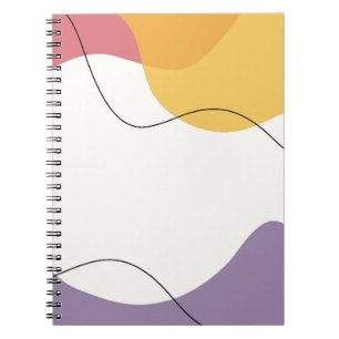 Sunset Wave Modern Abstrakt Art Anteckningsbok