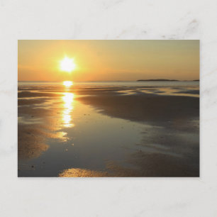 Sunset Wellflottan Bay Wildlife Sanctuary Cape Cod Vykort