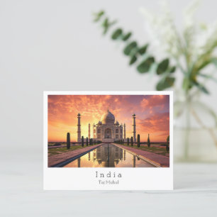Sunset with Taj Mahal Agra, Indien Vykort