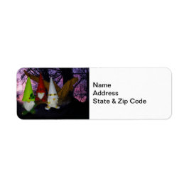 Sunset Woodland Gnomes Return-adressetikett Returadress Etikett