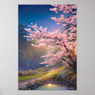 Sunsets glöd och Sakuras Grace Poster