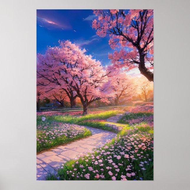 Sunset's Glory in a Park Poster (Framsidan)