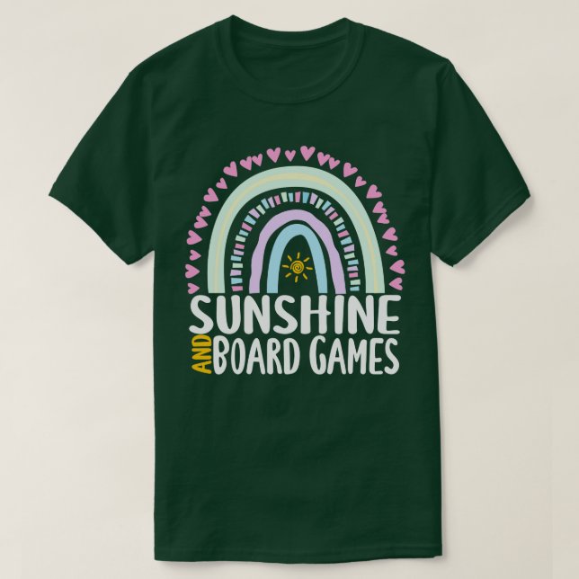 Sunshine and Board Games Cute Rainbow Gift for Wom T Shirt (Design framsida)
