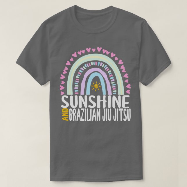 Sunshine and Brazilian Jiu Jitsu Cute Rainbow Gift T Shirt (Design framsida)