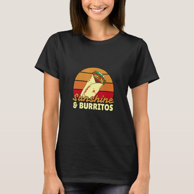 Sunshine and Burritos Flying Burrito  Burritos T Shirt (Framsida)