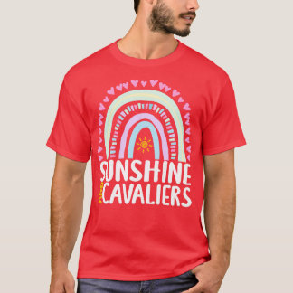Sunshine and Cavaliers Cute Rainbow Gift for Women T Shirt