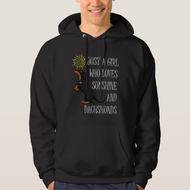 Sunshine And Dachshund Cute Weenie Saying Hoodie (Framsida)