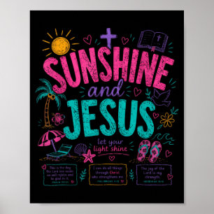Sunshine And Jesus Låt Ditt Ljus Lysa Kristna Poster