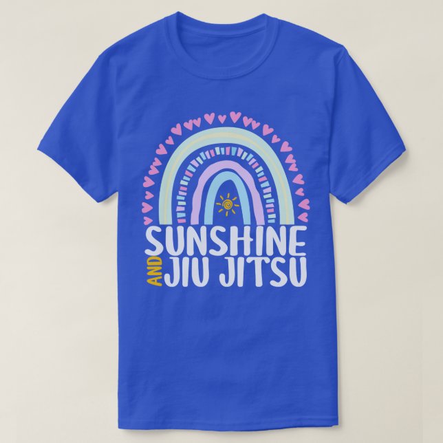Sunshine and Jiu Jitsu Cute Rainbow Gift for Women T Shirt (Design framsida)
