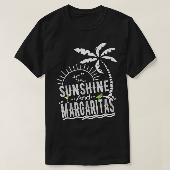 Sunshine and Margaritas Summer Vacation Beach AT T Shirt (Design framsida)
