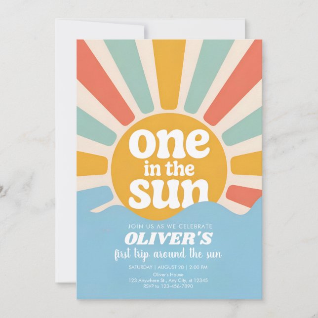 Sunshine and Smiles One Year Celebration  Inbjudningar (Framsida)