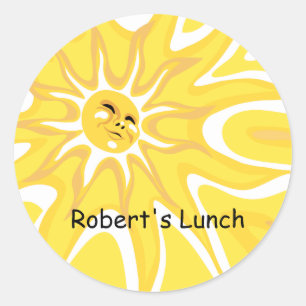 Sunshine Anpassningsbar Lunch Bag Sticker Runt Klistermärke