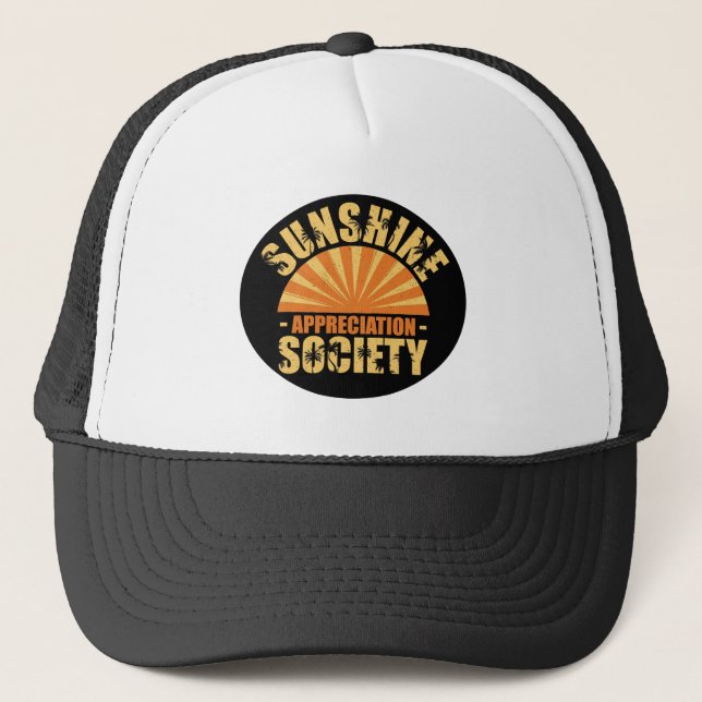 "Sunshine Apprecition Society" Trucker Summer Hat Keps (Framsida)