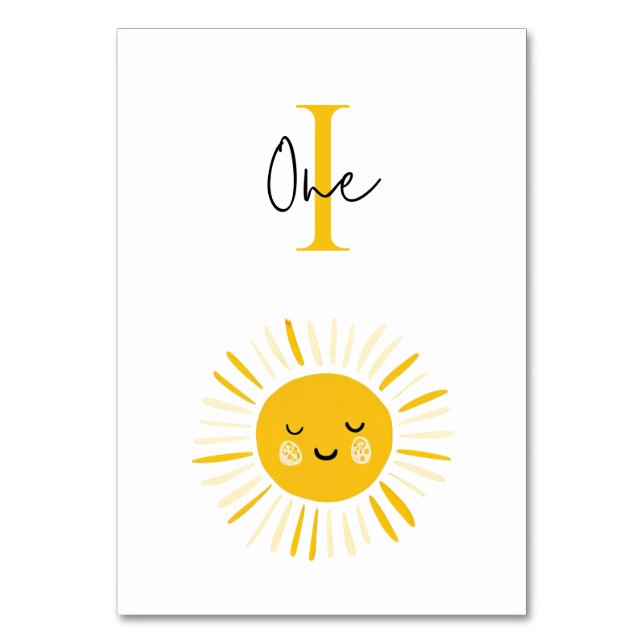 Sunshine är på väg en Födelsedagsfest Bordsnummer (Framsidan)