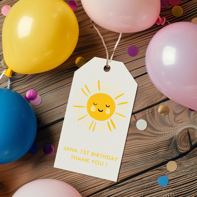 Sunshine är på väg en Födelsedagsfest Presentetikett (Skapare uppladdad)