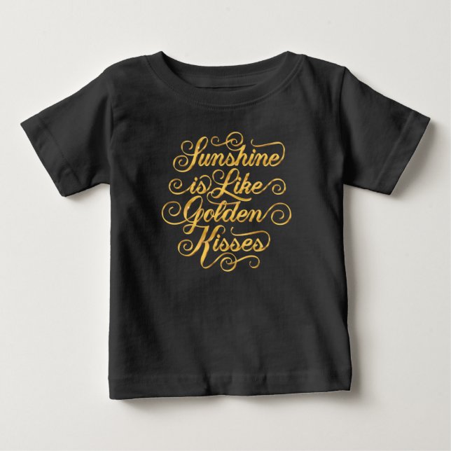 Sunshine är som Golden Kisses Black Baby Top T Shirt (Framsida)