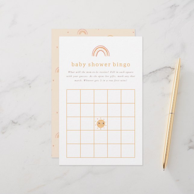 Sunshine Baby Shower Bingo Game (Fram/Back In Situ)