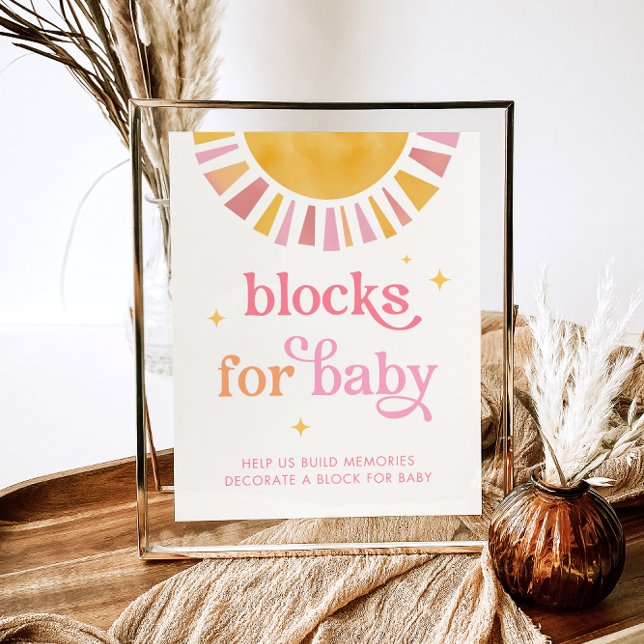 Sunshine Baby Shower Blocks for Baby Sign Poster (Skapare uppladdad)