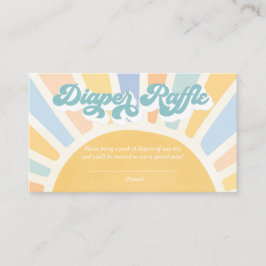 Sunshine Baby Shower Boho Retro Diaper Raffle Tilläggskort