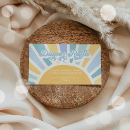 Sunshine Baby Shower Boho Retro Diaper Raffle Tilläggskort