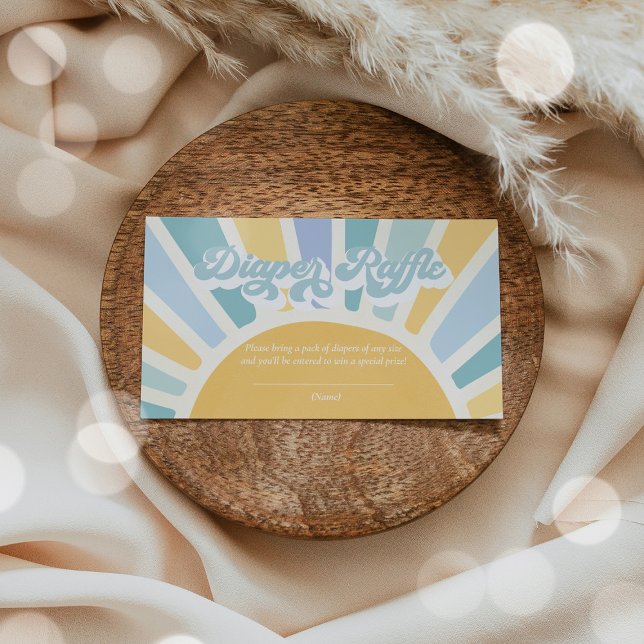 Sunshine Baby Shower Boho Retro Diaper Raffle Tilläggskort (Skapare uppladdad)