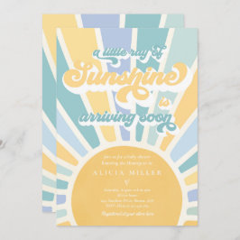 Sunshine Baby Shower Boho Retro Gult Sunshine Inbjudningar