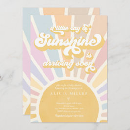 Sunshine Baby Shower Boho Retro Rosa Sunshine Inbjudningar