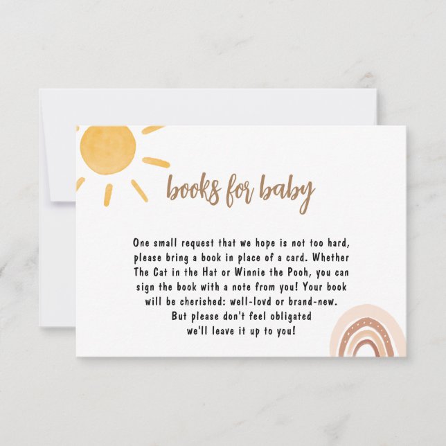 Sunshine Baby Shower Bok för baby Card (Framsida)