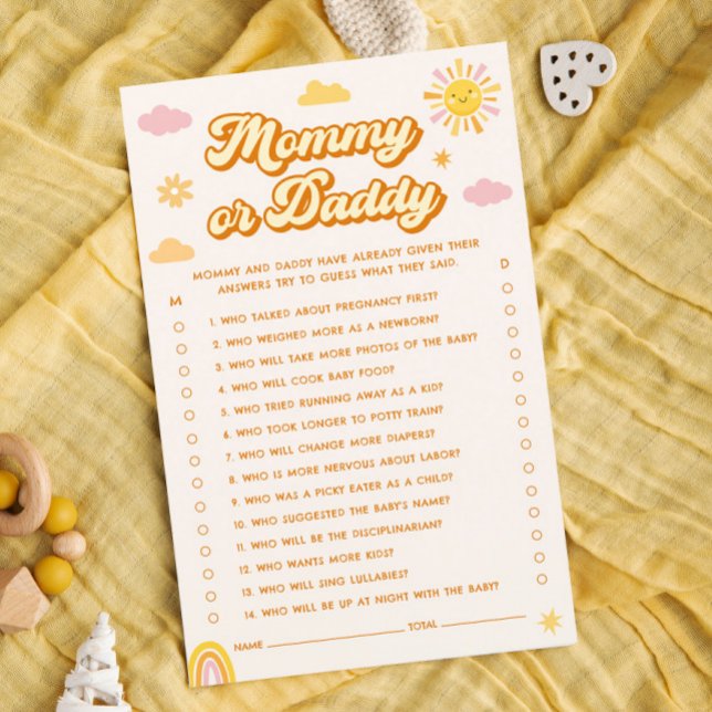 Sunshine Baby Shower Gissa vem Mamma eller pappa G (Skapare uppladdad)