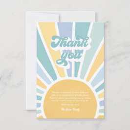 Sunshine Baby Shower Här kommer sonen Tack Kort