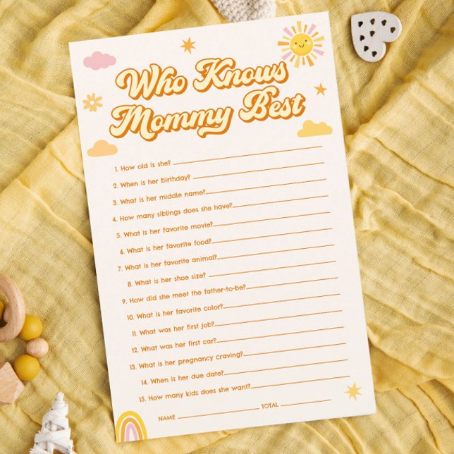 Sunshine Baby Shower som känner Mammans bästa spel (Skapare uppladdad)