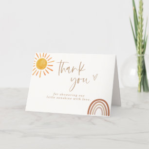 Sunshine Baby Shower, tack, ditt kort, Rainbow Bab Tack Kort