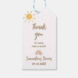 Sunshine Baby Shower Tack Märkre Presentetikett