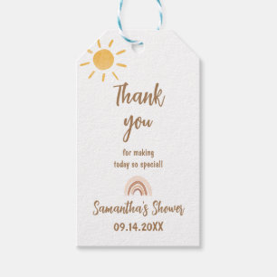 Sunshine Baby Shower Tack Märkre Presentetikett