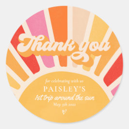 Sunshine Birthday Boho 1:a Resa runt Sol Klistermärke