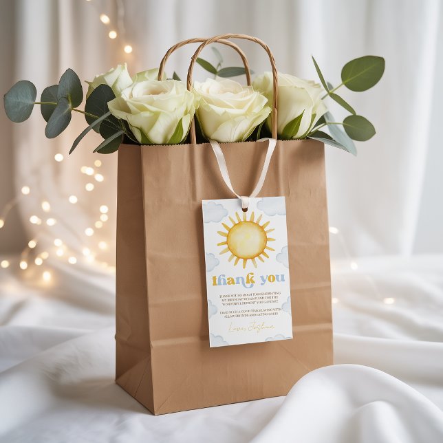 Sunshine Birthday Favor Tag Presentetikett (Skapare uppladdad)