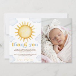Sunshine Birthday Photo Thank You Inbjudningar