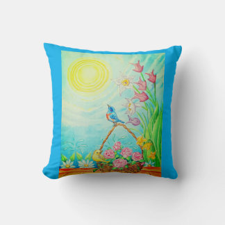 Sunshine blue skies throw pillow  kudde