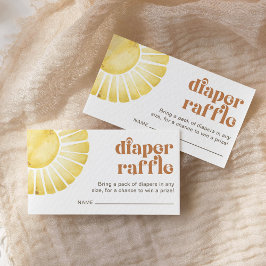 Sunshine Boho Baby Shower Diaper Raffle Biljett Tilläggskort