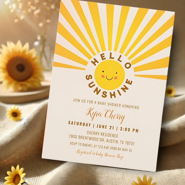 Sunshine Boho Baby Shower Inbjudningar (Skapare uppladdad)